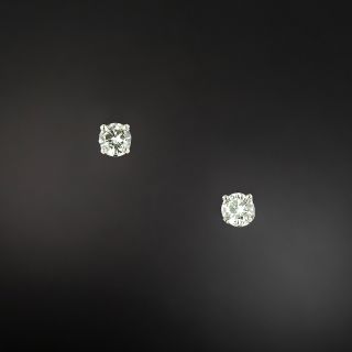 Estate .84 Carat Diamond Stud Earrings - 2