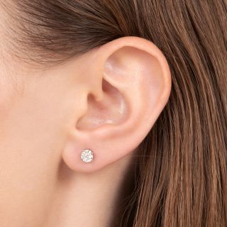 Estate .84 Carat Diamond Stud Earrings