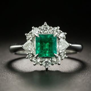 Estate .87 Carat Emerald and Diamond Ring - 1