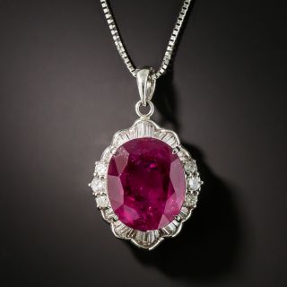 Estate 9.97 Carat Rubellite and Diamond Necklace - 1