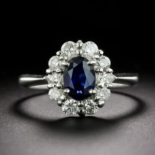 Estate .90 Carat Sapphire and Diamond Halo Ring - 3