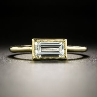 Estate .90 Emerald Cut Diamond Engagement Ring - 2