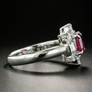 Estate .91 Carat No-Heat Ruby and Diamond Ring