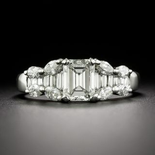 Estate .93 Carat Emerald-Cut Diamond Engagement Ring  - 3