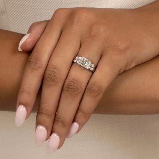Estate .93 Carat Emerald-Cut Diamond Engagement Ring 