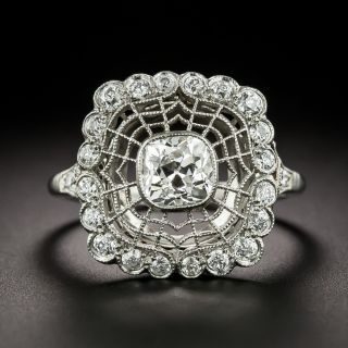 Estate .95 Carat Old Mine-Cut Diamond Ring - 3