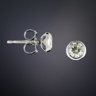 Estate .97 Carat Diamond Stud Earrings