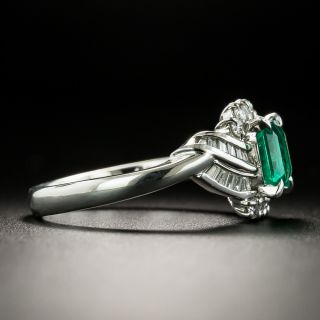 Estate .97 Carat Emerald and Diamond Ring