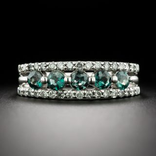 Estate Alexandrite and Diamond Band Ring - 3
