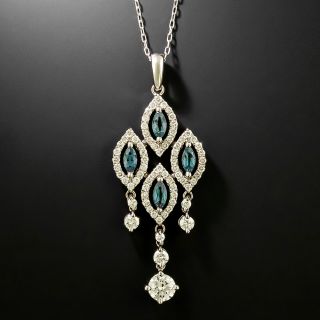 Estate Alexandrite and Diamond Drop Pendant - 3