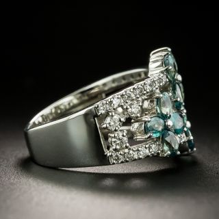 Estate Alexandrite and Diamond Flower Band Ring