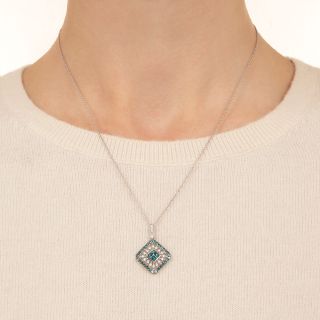 Estate Alexandrite and Diamond Pendant