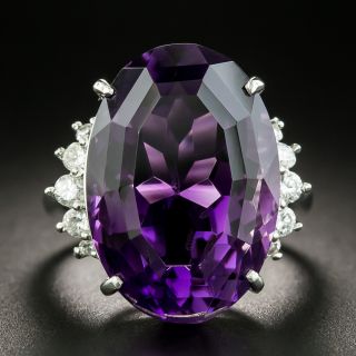 Estate Amethyst and Diamond Cocktail Ring - 1