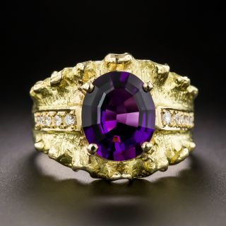 Estate Amethyst And Diamond Ring - 3