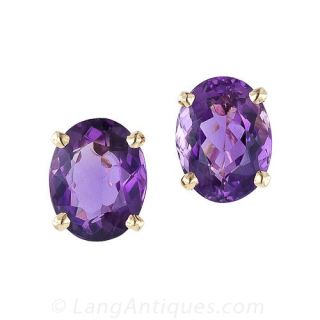 Estate Amethyst Earrings