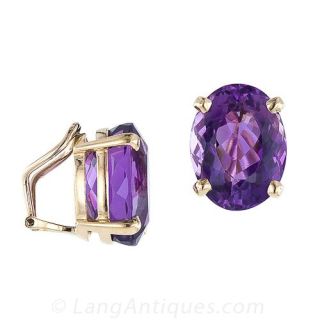 Estate Amethyst Earrings