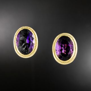 Estate Amethyst Earrings - 2