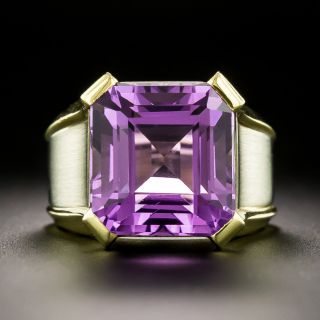 Estate Amethyst Two-Tone Ring - Size 4 1/4 - 8