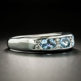 Estate Aquamarine and Diamond Band