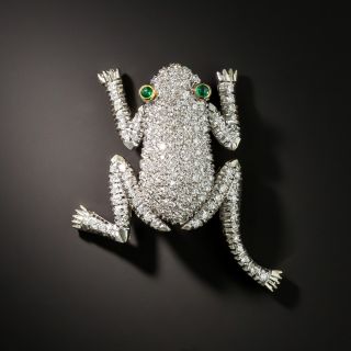 Estate Articulating Diamond Frog Brooch - 2