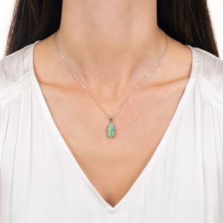 Estate Australian Opal Solitaire Drop Pendant