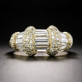 Estate Baguette and Pavé Diamond Ring - 2
