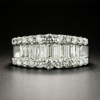 Estate Baguette and Round Diamond Band Ring - 2