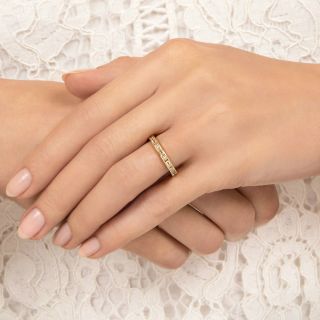 Estate Baguette and Round Diamond Wedding Band