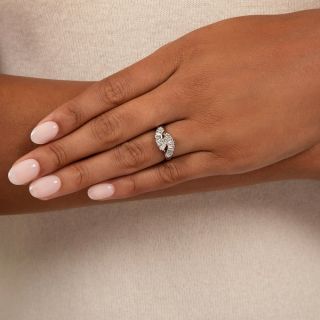 Estate Baguette Diamond Bypass Ring
