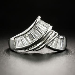 Estate Baguette Diamond Chevron Ring - 3