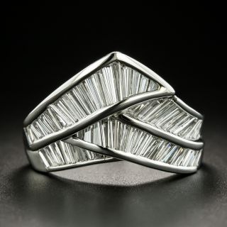 Estate Baguette Diamond Chevron-Shaped Ring - 2