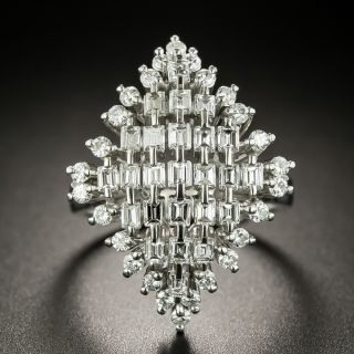 Estate Baguette Diamond Cluster Ring - 3