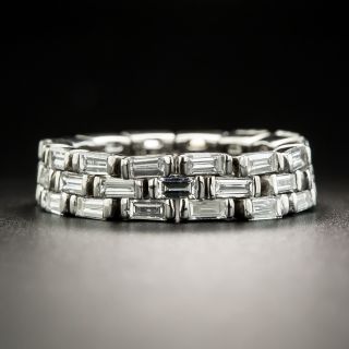 Estate Baguette Diamond Flexible Band, Size 6- - 1
