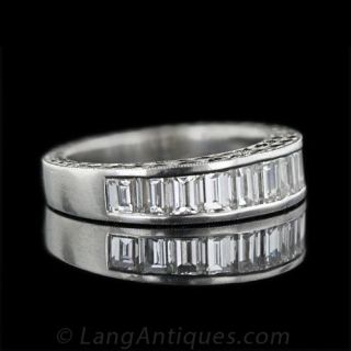 Estate Baguette Diamond Half-Band
