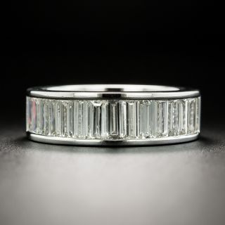 Estate Baguette Diamond Platinum Half Band