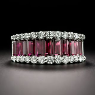 Estate Baguette Ruby and Diamond Band - 3