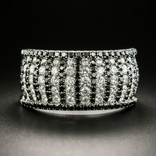 Estate Black and White Diamond Ring - 1