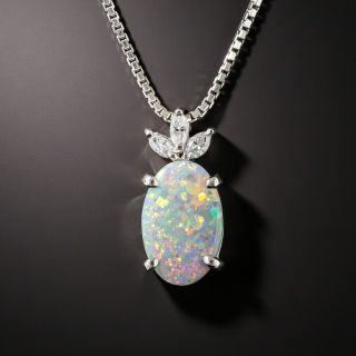 Estate Black Opal and Diamond Necklace - 3