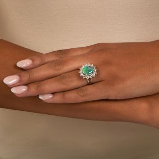 Estate Black Opal and Diamond Ring