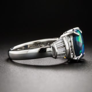 Estate Black Opal and Diamond Ring