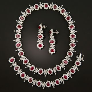 Estate Burma Ruby and Diamond Suite - GIA - 5