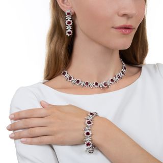 Estate Burma Ruby and Diamond Suite - GIA