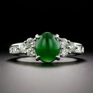 Estate Burmese Jade and Diamond Ring - 3