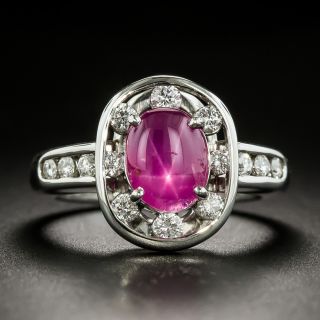Estate Burmese No-Heat Star Ruby and Diamond Ring - 2