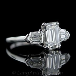 Estate C.D. Peacock 1.75 Carat Emerald Cut Diamond Ring
