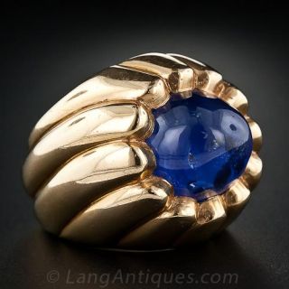 Estate Cabochon Sapphire Ring