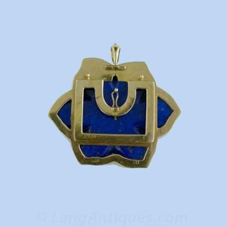Estate Carved Lapis Pendant