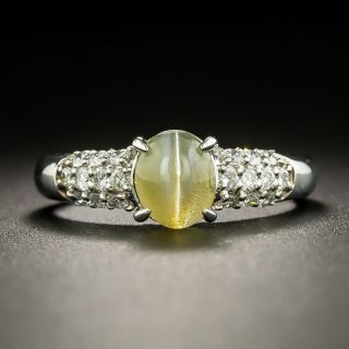 Estate Cat's-Eye Chrysoberyl and Diamond Ring - 1