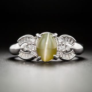 Estate Cat's-Eye Chrysoberyl and Diamond Ring - 3