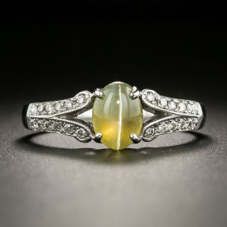 Estate Cat's-Eye Chrysoberyl and Diamond Ring - 1